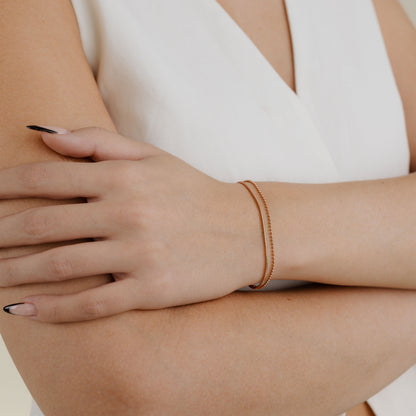 Duo Beads Bracelet Rose Gold
