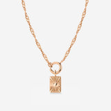 Glowing Heart Singapore Chain Necklace Set Rose Gold