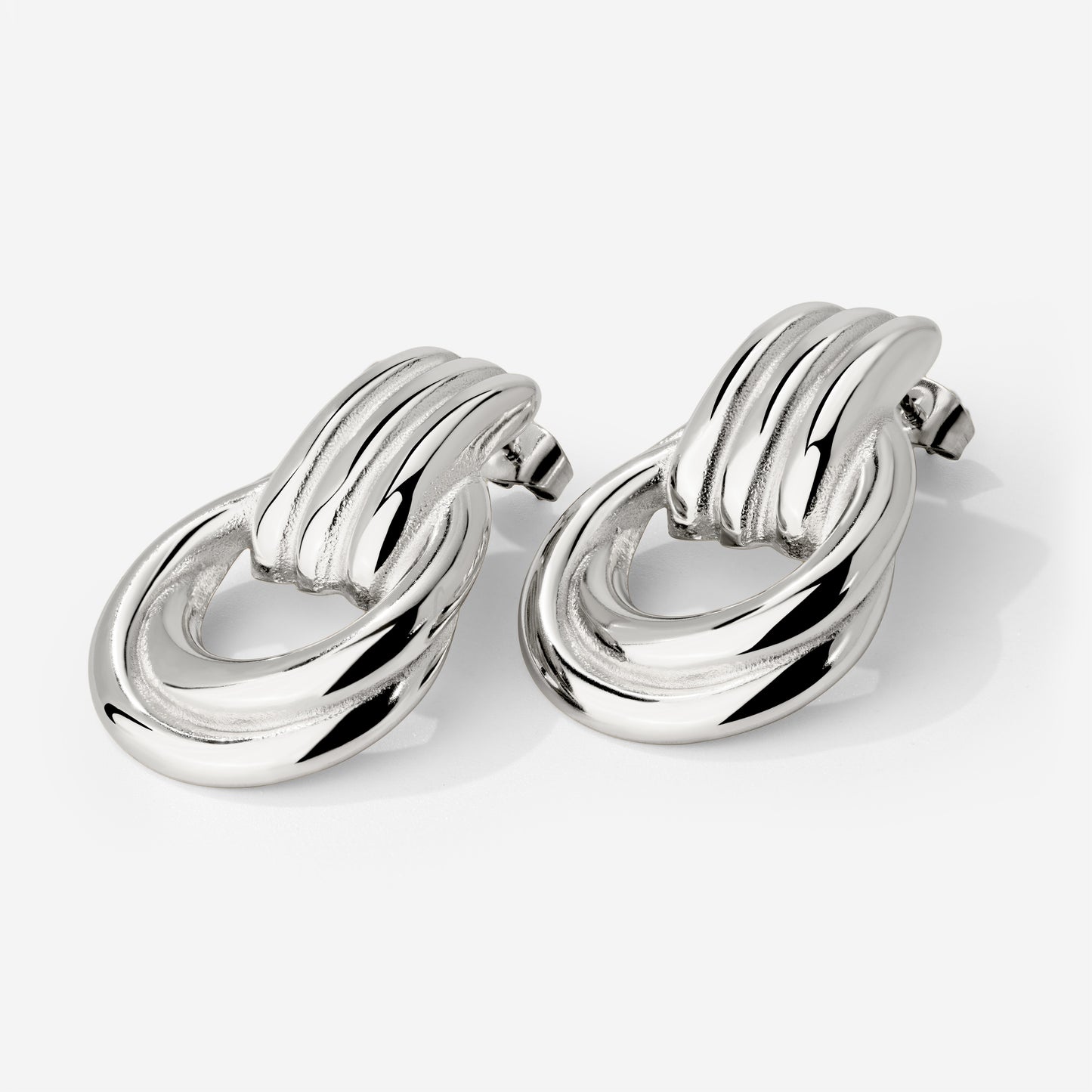 Infinity Loop Hoops Silber