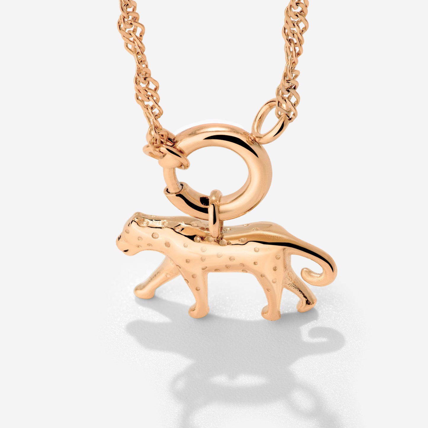 Leopard Singapore Chain Necklace Set Roségold