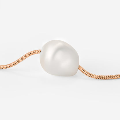 Minimalist Pearl Necklace Rose Gold