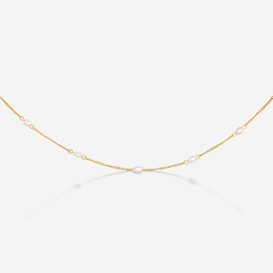 Pearl after Pearl Choker Gold