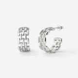 Reverie Hoop Studs Silver