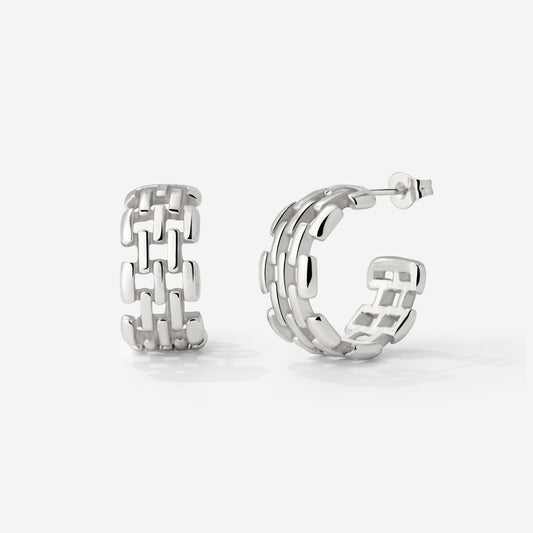 Reverie Hoop Studs Silber