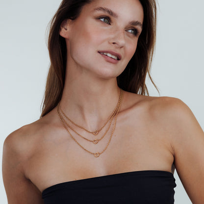 Rope Chain Charm Necklace Roségold