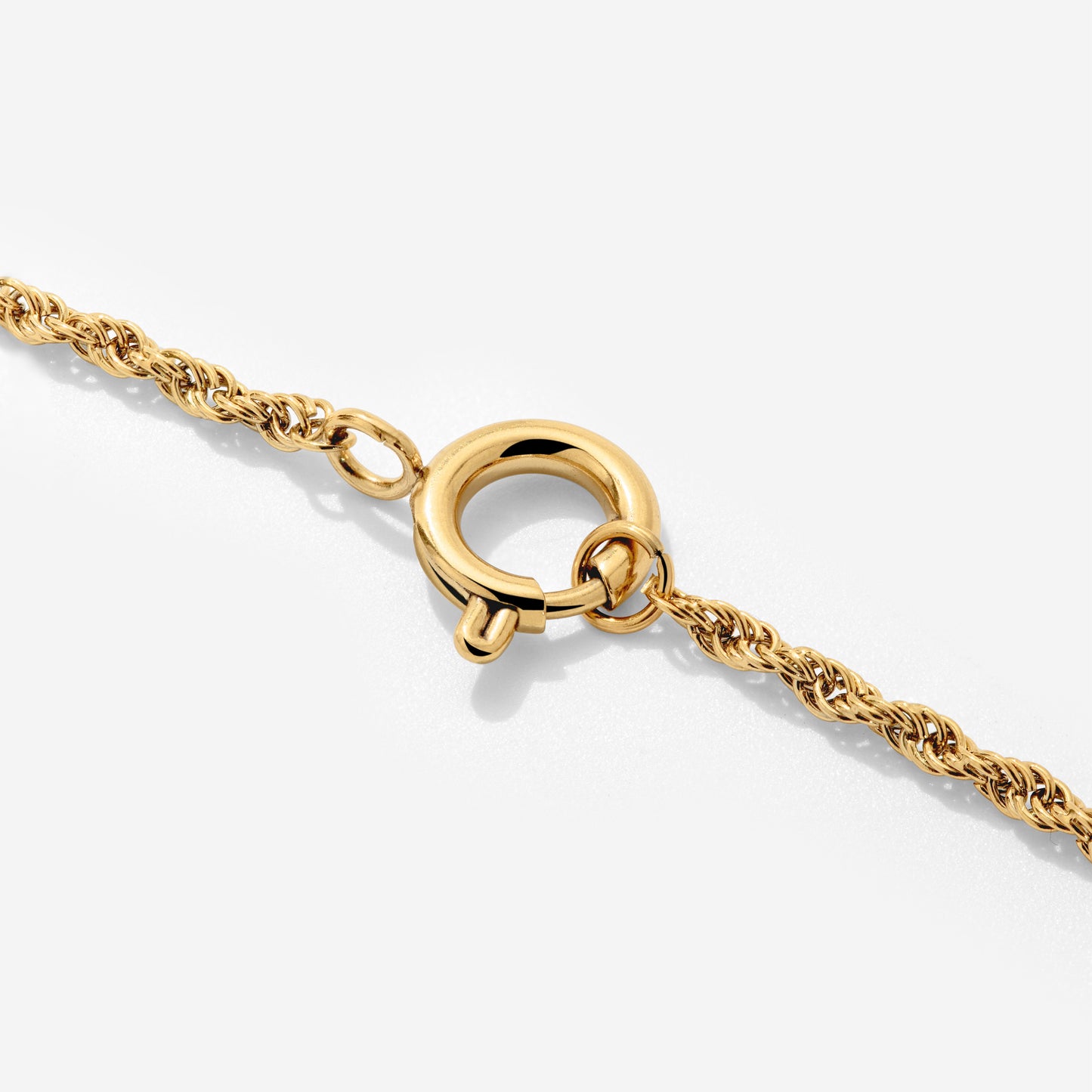 Rope Chain Charm Necklace Gold