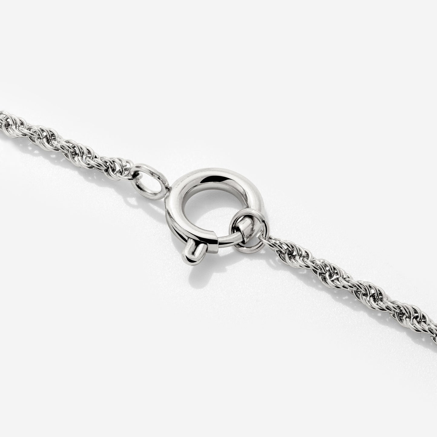 Rope Chain Charm Necklace Silber