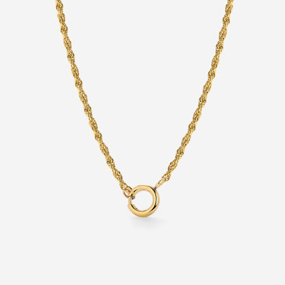 Rope Chain Charm Necklace Gold