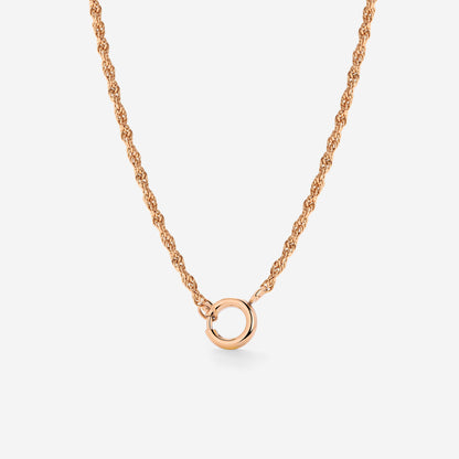 Rope Chain Charm Necklace Roségold