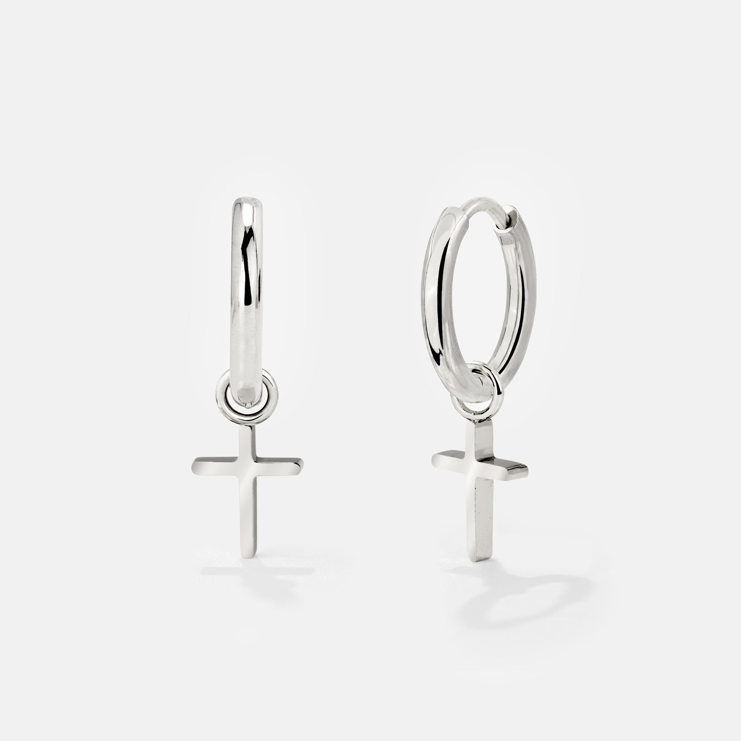 Saints Cross Hoop Set Small Silber
