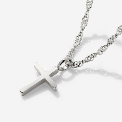 Saints Cross Necklace Silber