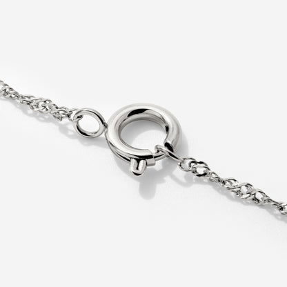 Singapore Chain Charm Necklace Silber