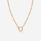 Singapore Chain Charm Necklace Rose Gold