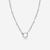 Singapore Chain Charm Necklace Silver