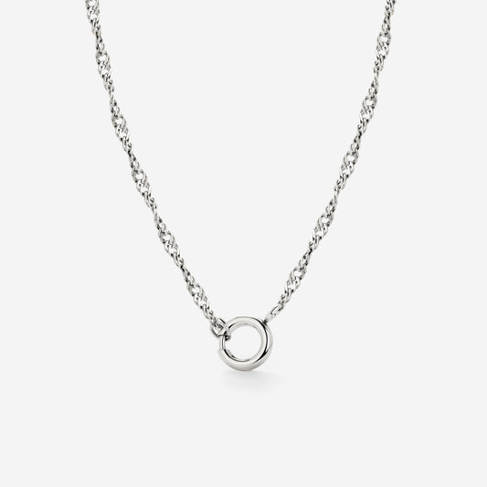 Singapore Chain Charm Necklace Silber