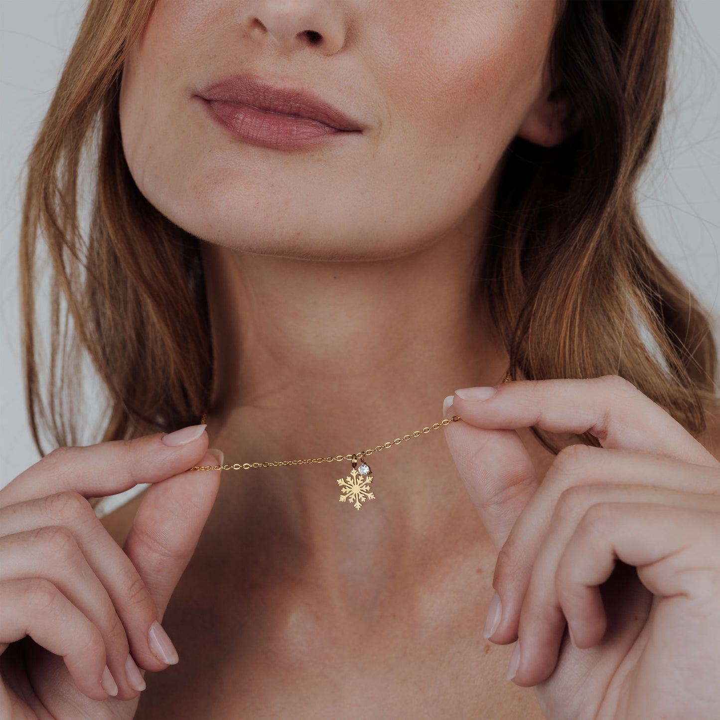 FREE Sparkling Snowflake Necklace Gold