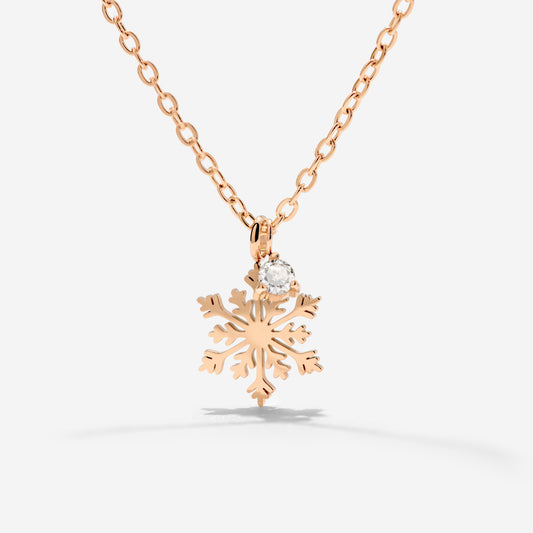 Sparkling Snowflake Necklace Roségold