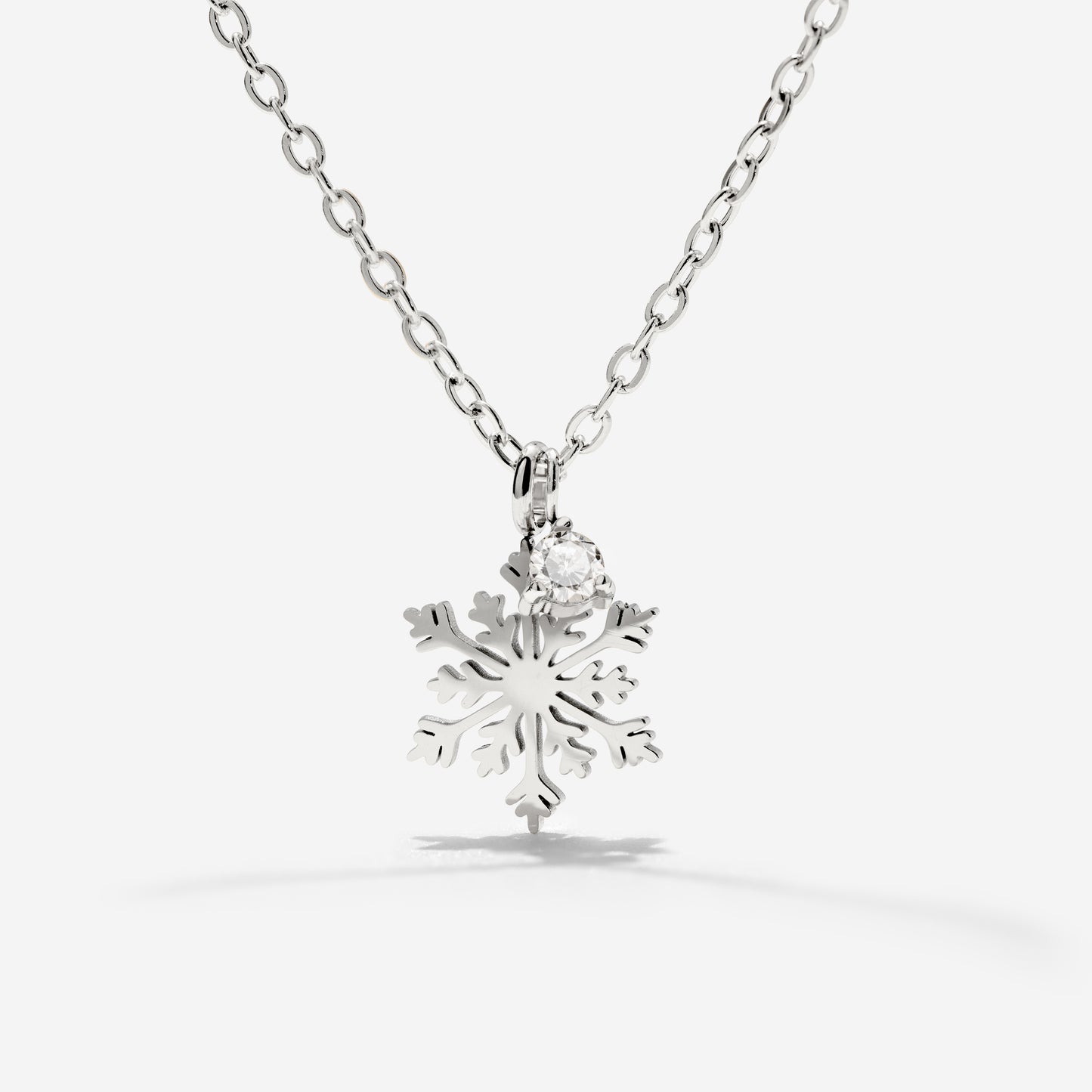 Sparkling Snowflake Necklace Silber