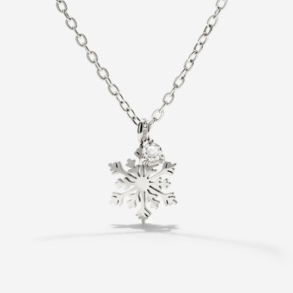 Sparkling Snowflake Necklace Silber
