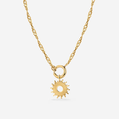 Sun Ray Singapore Chain Necklace Set Gold