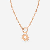 Sun Ray Singapore Chain Necklace Set Rose Gold