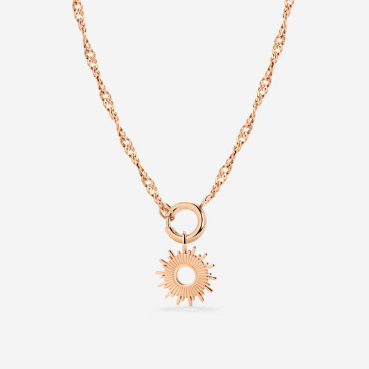 Sun Ray Singapore Chain Necklace Set Roségold
