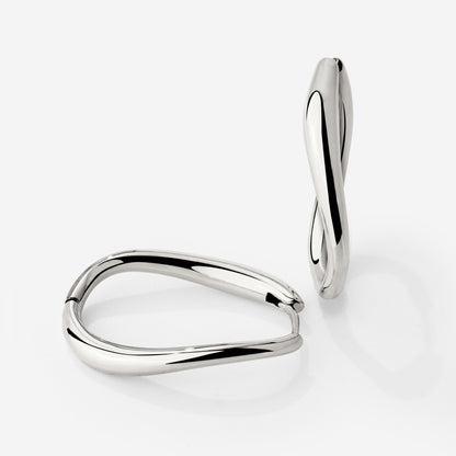 Timeless Oval Hoops Silber