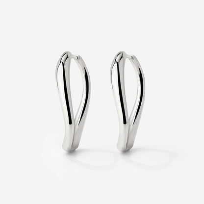 Timeless Oval Hoops Silber