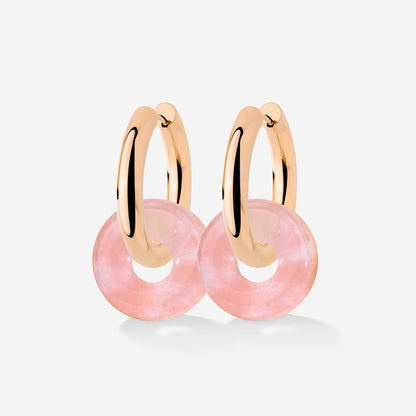 Chunky Peachy Donut Hoop Set Medium Rose Gold
