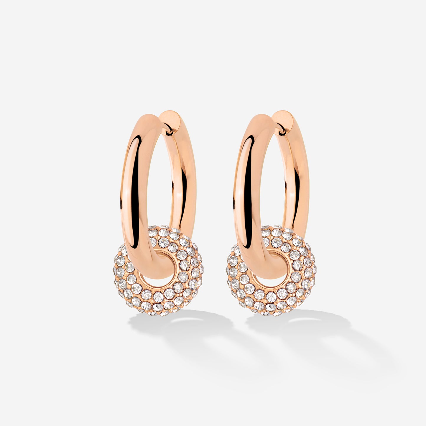 Chunky Radiant Wheel Hop Set Medium Rose Gold