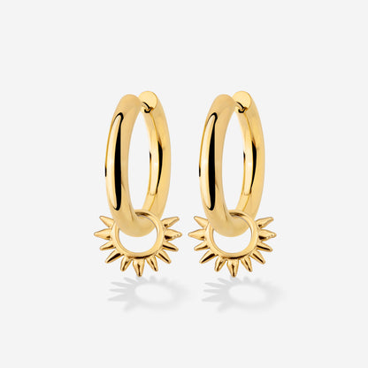 Chunky Sun Lover Hoop Set Medium Gold