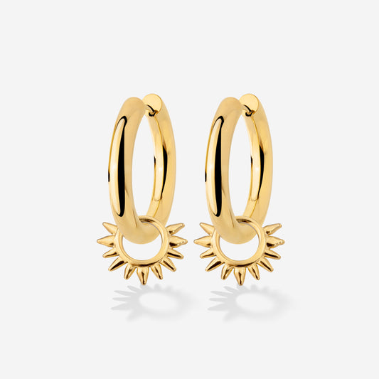 Chunky Sun Lover Hoop Set Medium Gold
