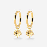 Flowery Hoop Set Medium Gold