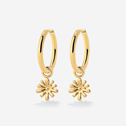 Flowery Hoop Set Medium Gold