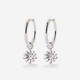 Flowery Hoop Set Medium Silver