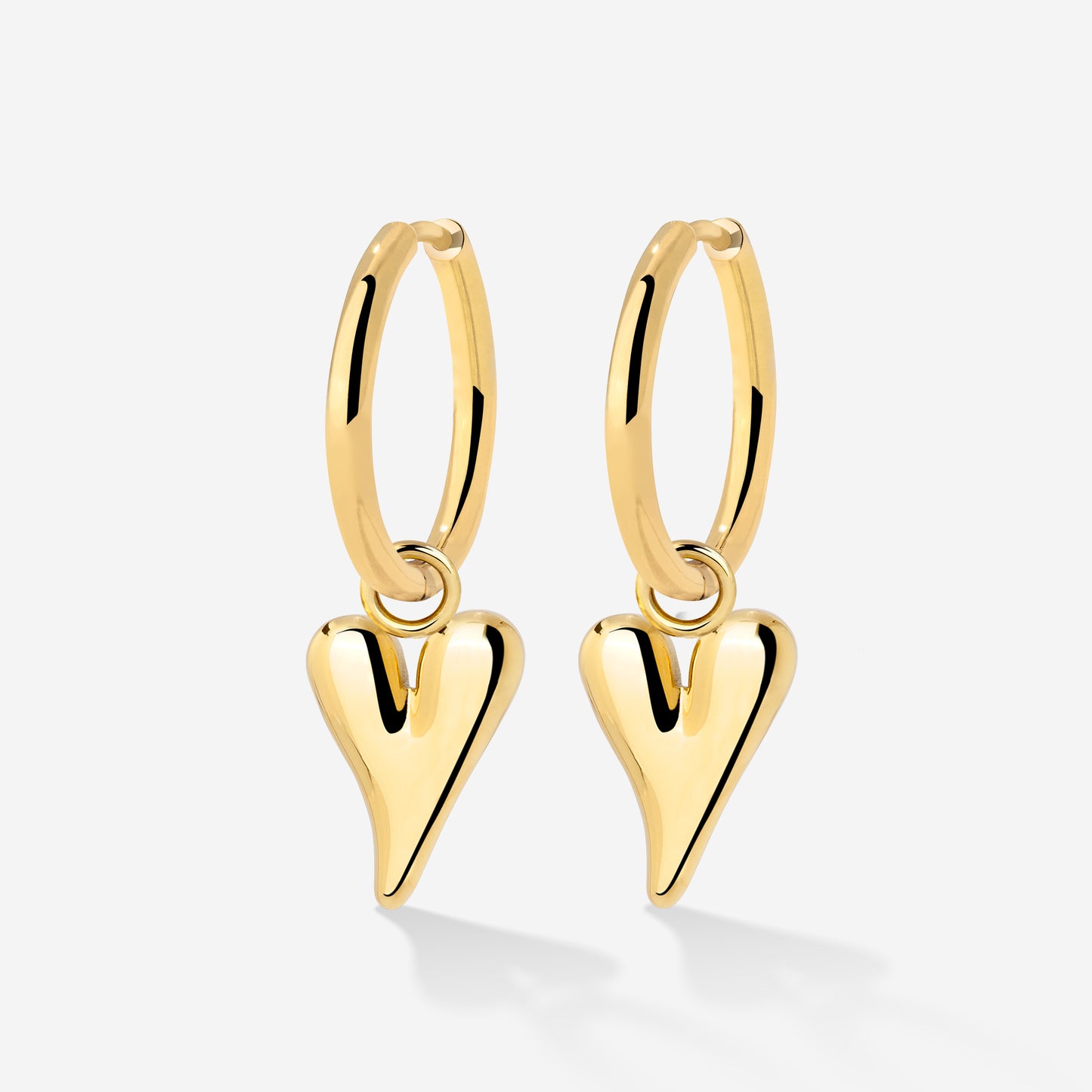 Flowy Heart Hoop Set Medium Gold