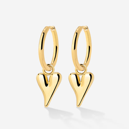 Flowy Heart Hoop Set Medium Gold