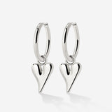 Flowy Heart Hoop Set Medium Silver