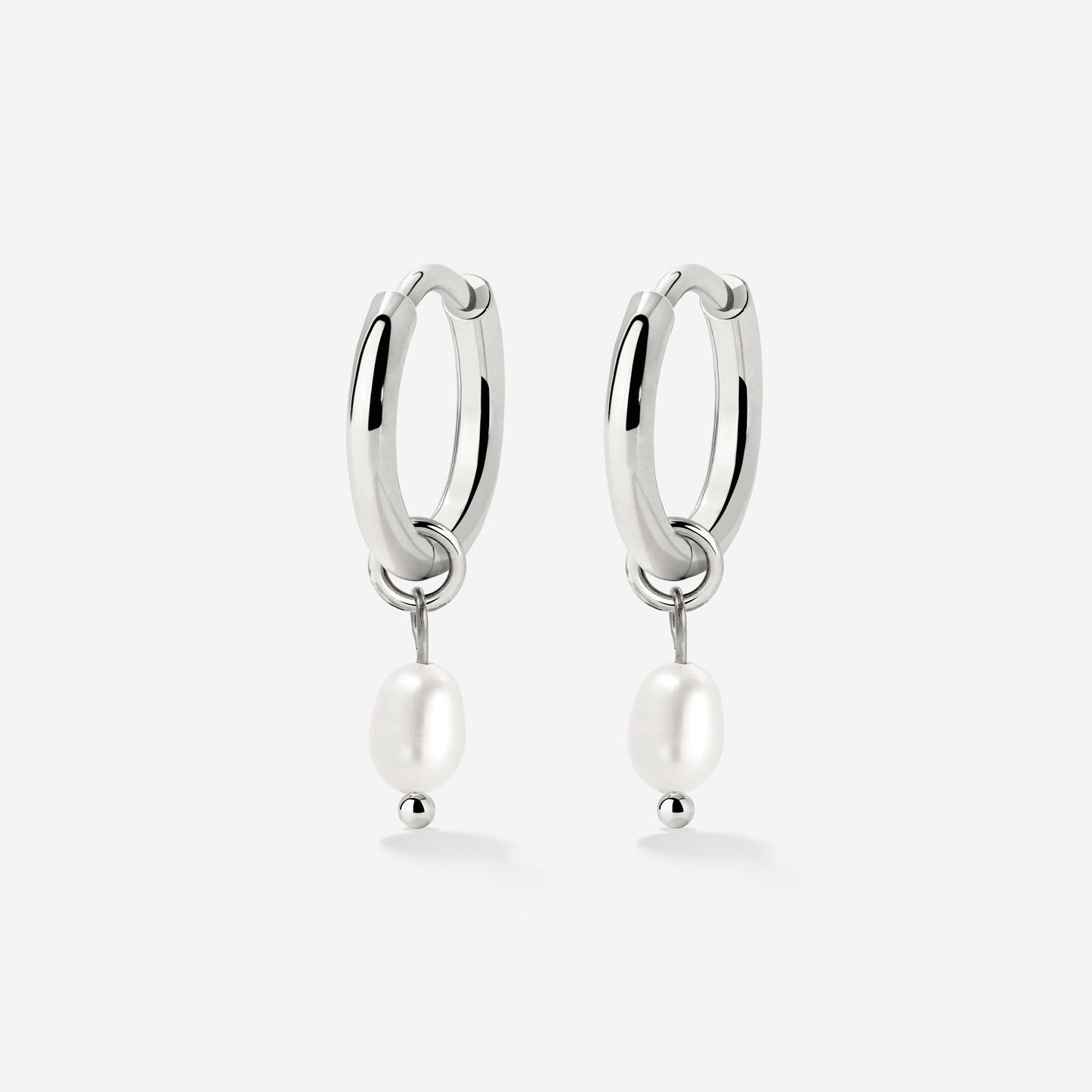 Perla Sola Hoop Set Silver
