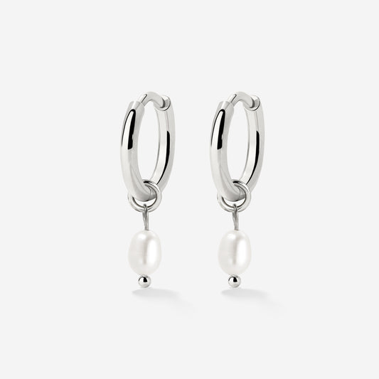 Perla Sola Hoop Set Silver
