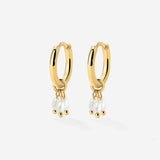 Tres Perlas Hoop Set Gold