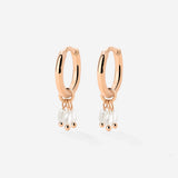 Tres Perlas Hoop Set Rose Gold