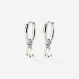 Tres Perlas Hoop Set Silver