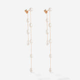 Jules Unique Pearl Fall Studs Rose Gold