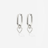 Light Heart Oval Hoopies Silver
