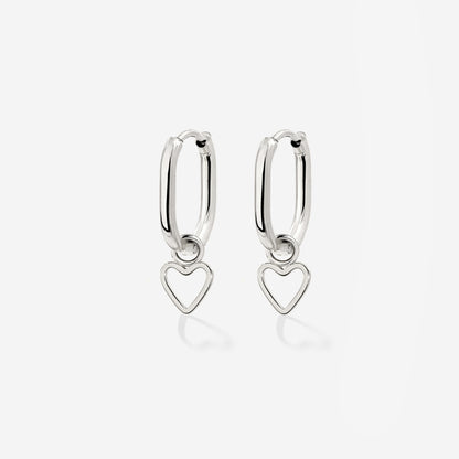 Light Heart Oval Hoopies Silver