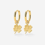 Lucky Clover Hoop Set Small Gold
