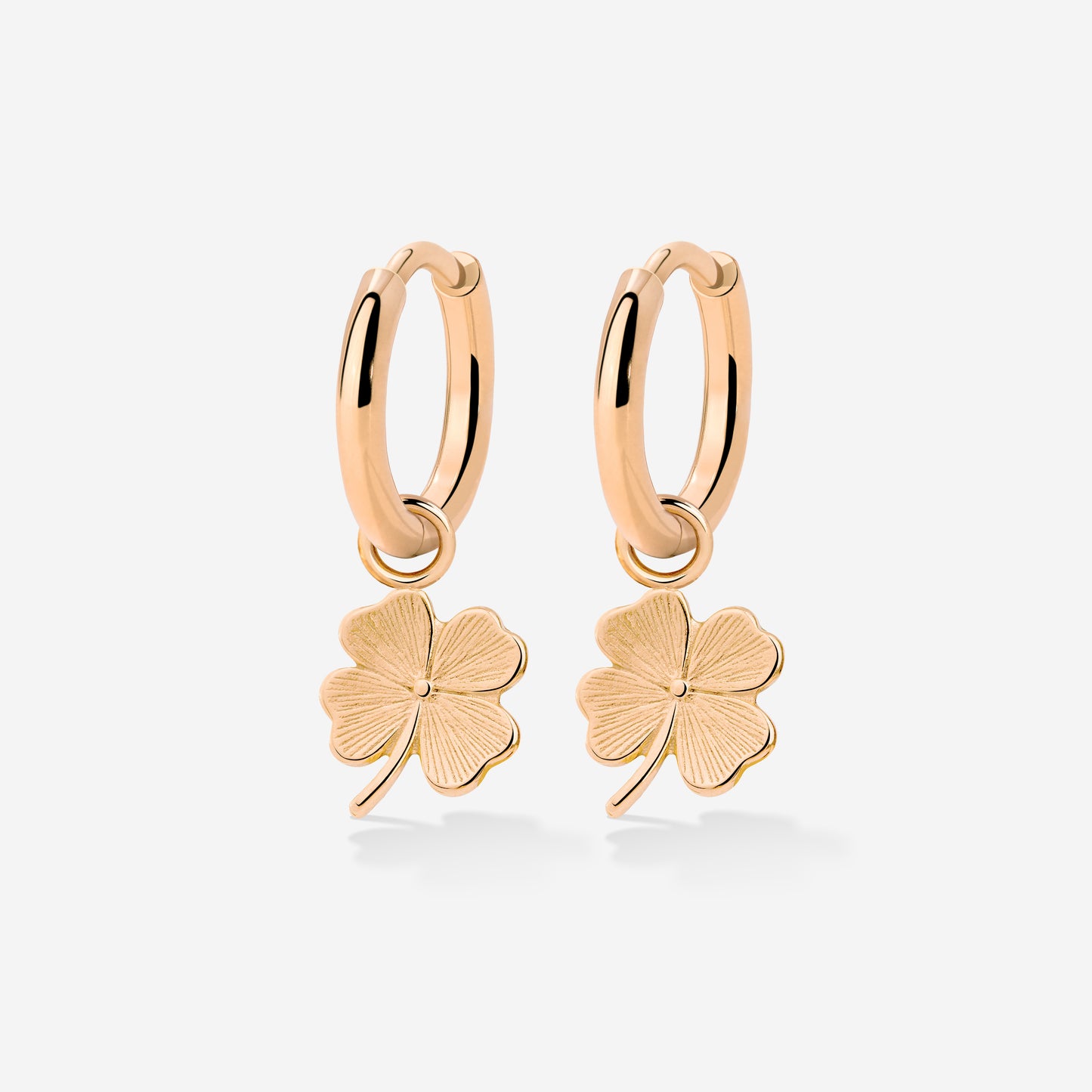 Lucky Clover Hoop Set Small Rose Gold