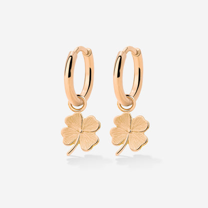 Lucky Clover Hoop Set Small Rose Gold