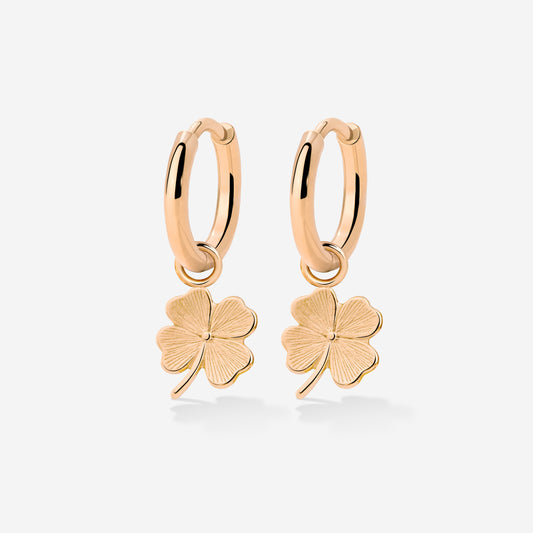 Lucky Clover Hoop Set Small Rose Gold